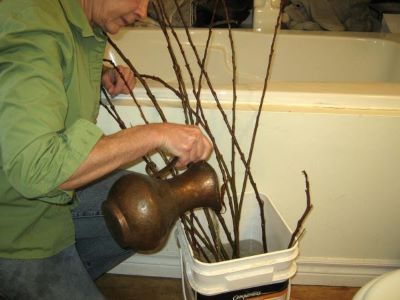 disinfectant going into soaking water